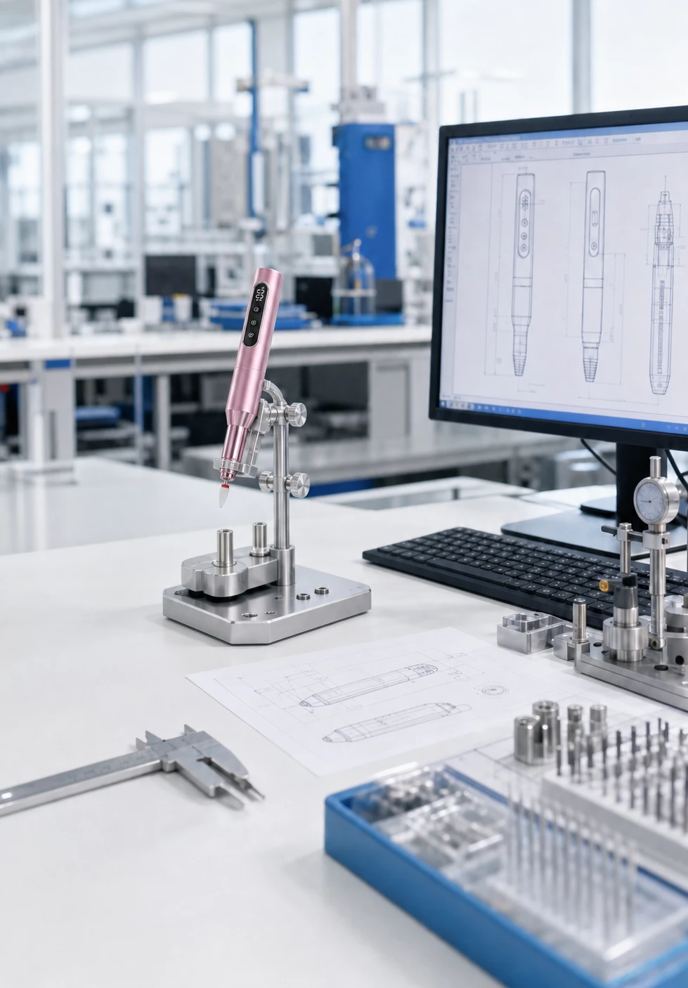 Vantrend Beauty product engineer developing a professional nail drill