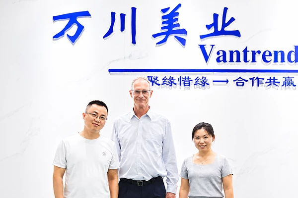 Customers touring the Vantrend Beauty production facility